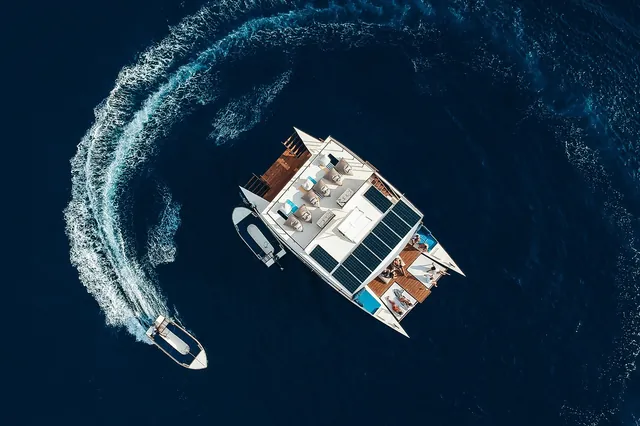 Catamaran off the Gili islands