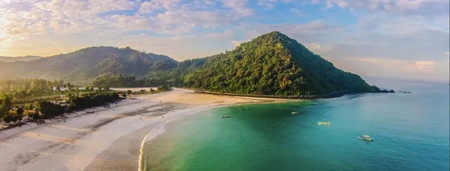 Bay and beach in south Lombok