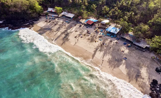 Hidden beach from above